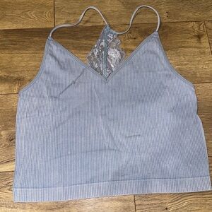SO Lace back cropped tank top